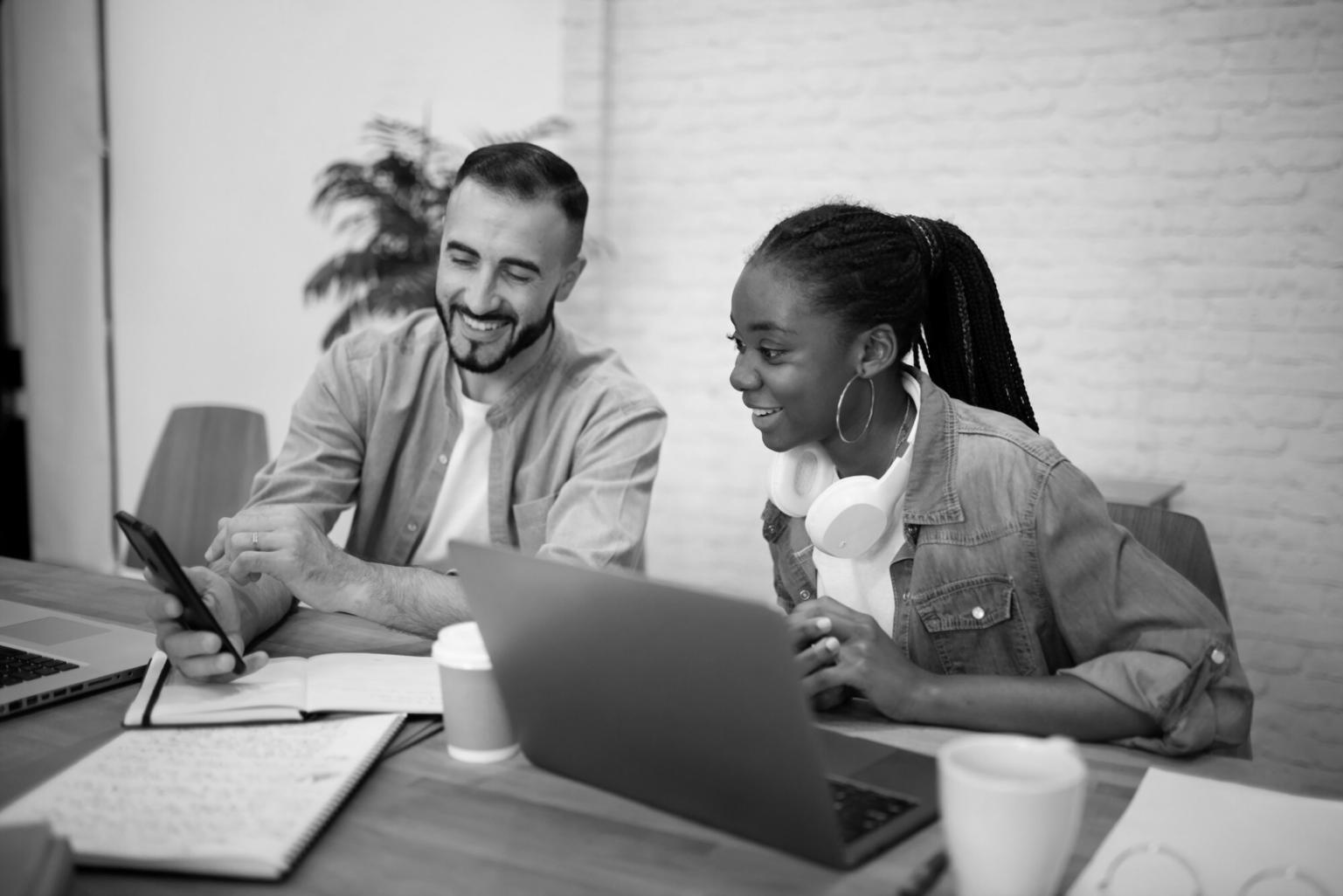 Business professionals in a meeting discussing documents